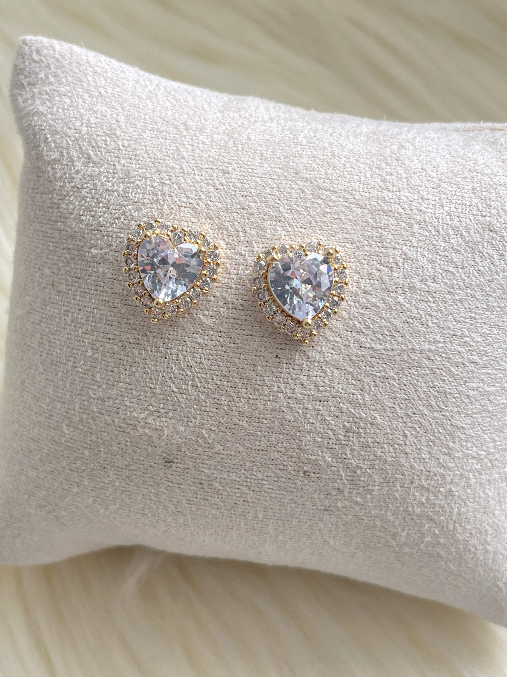 Aros Corazones de Cristal