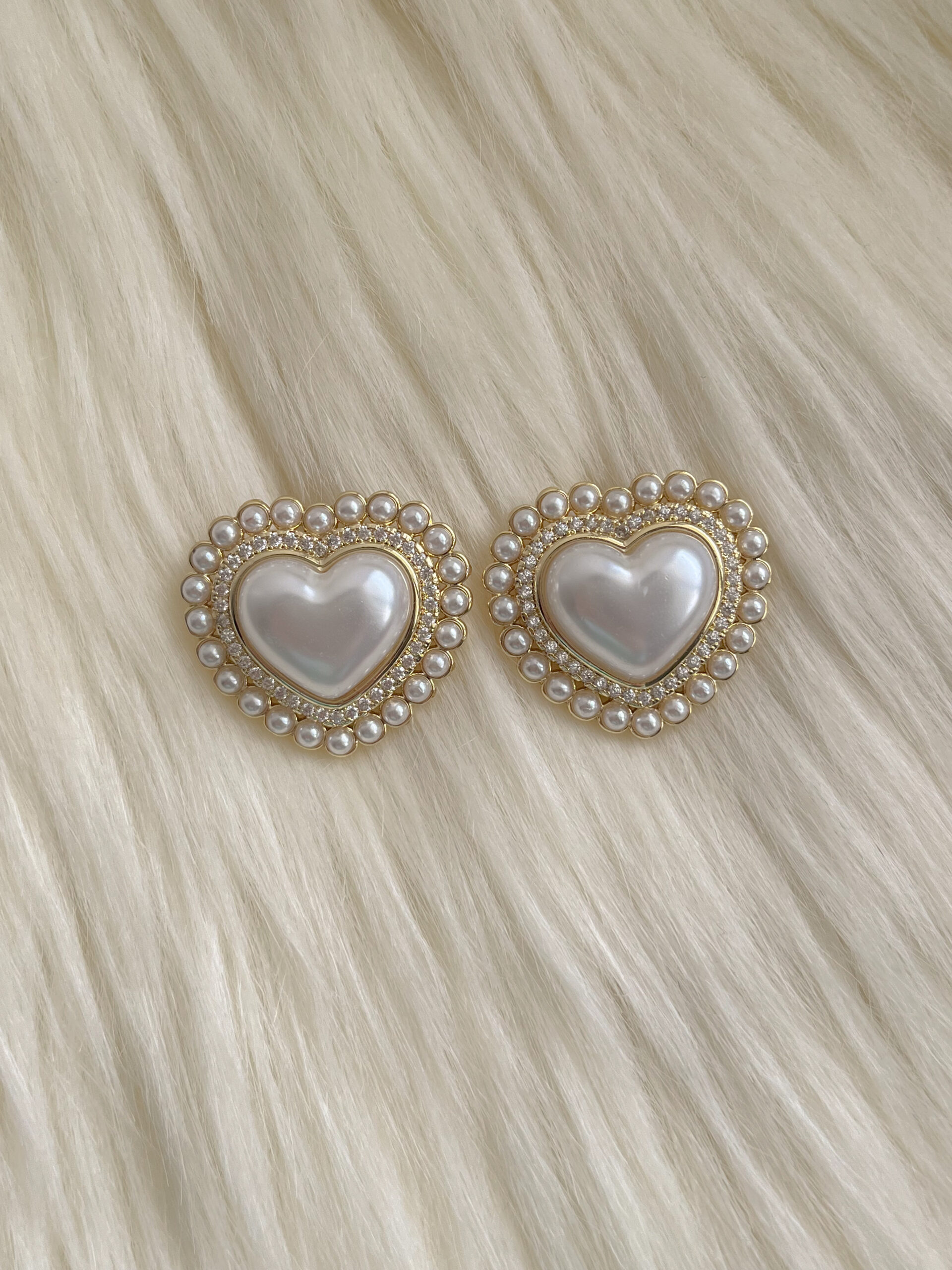 Aros Corazones de Perla
