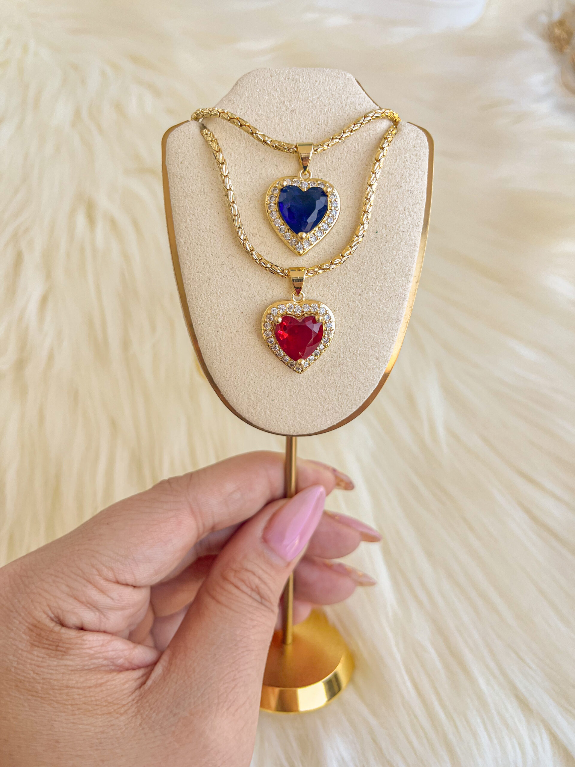Cadena Corazon Cristal grande