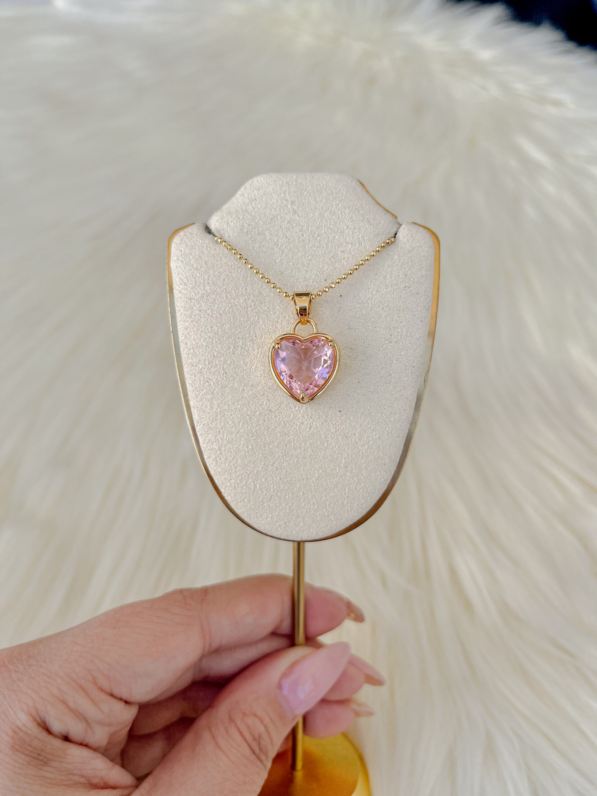 Cadena Corazon Rosa