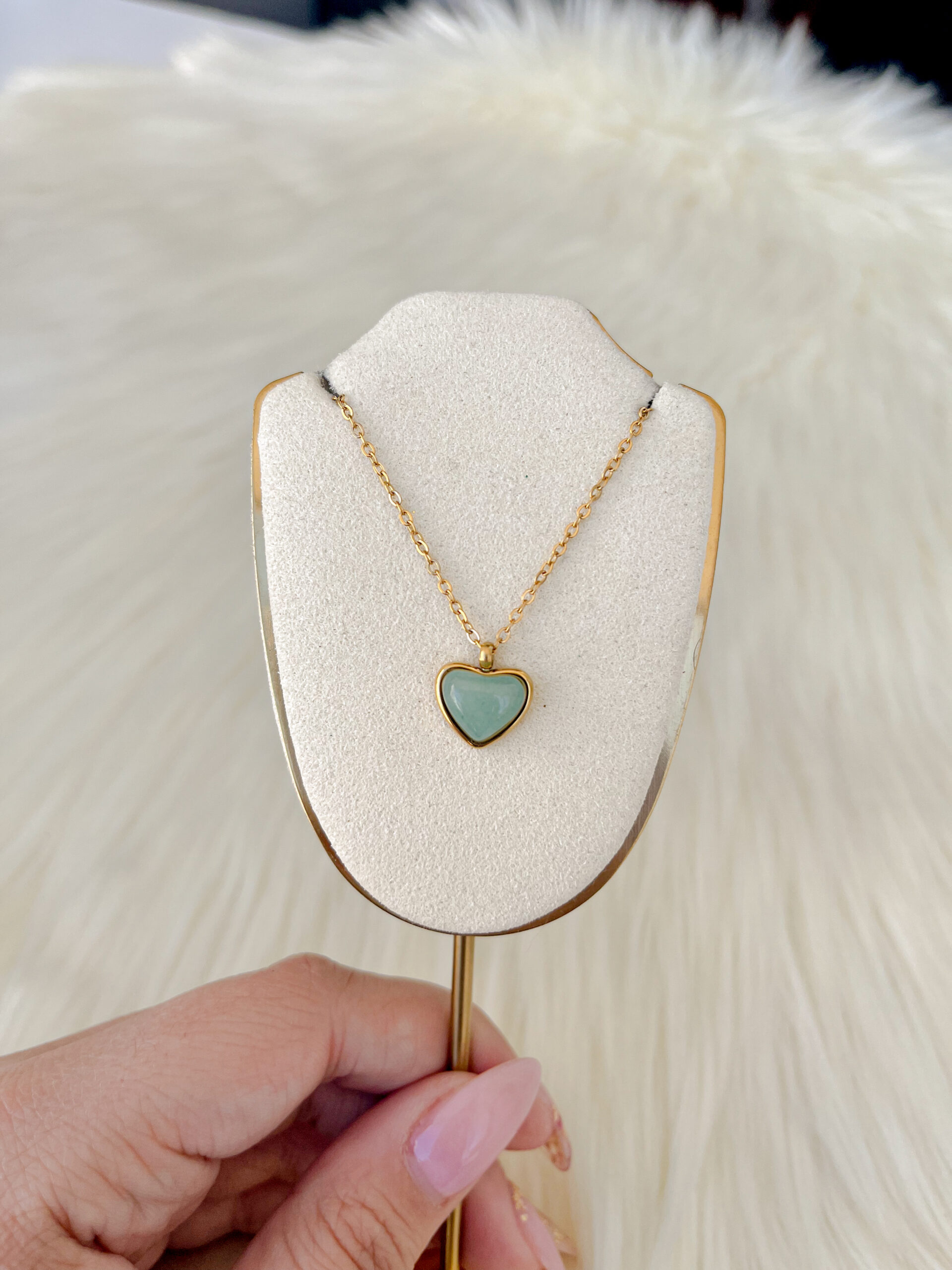 Cadena Corazon de jade