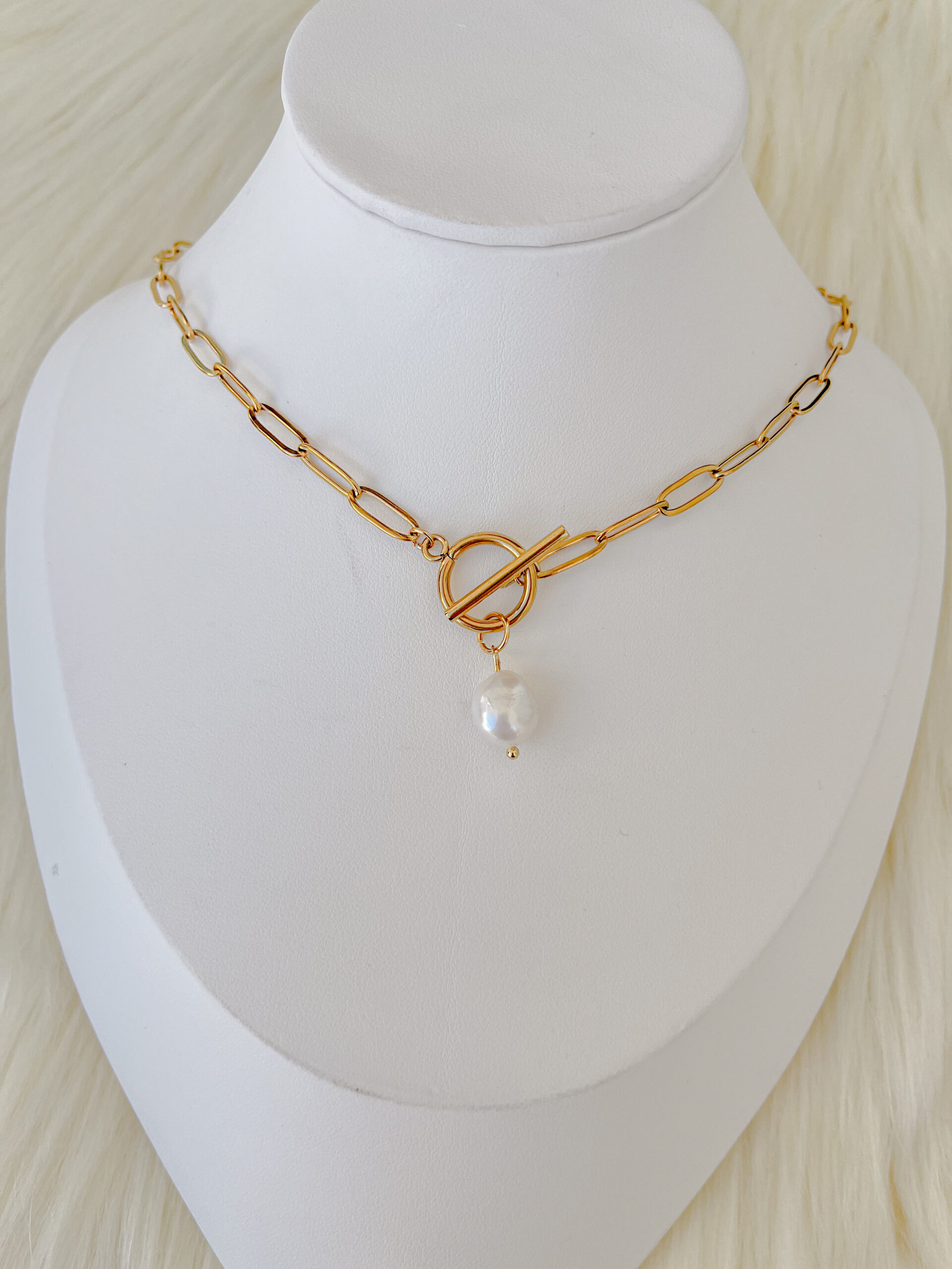 Cadena Eslabon con Perla
