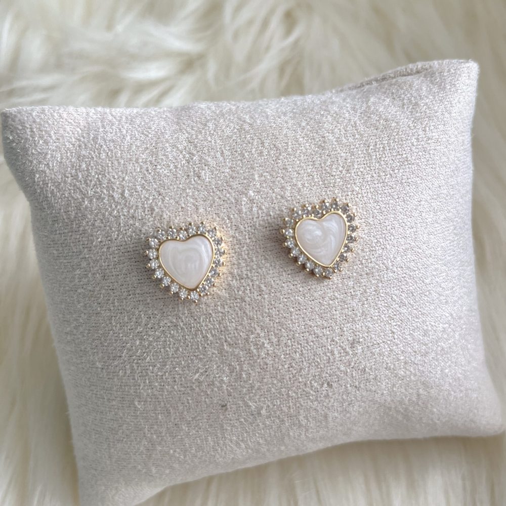 Aros Corazones Nacar