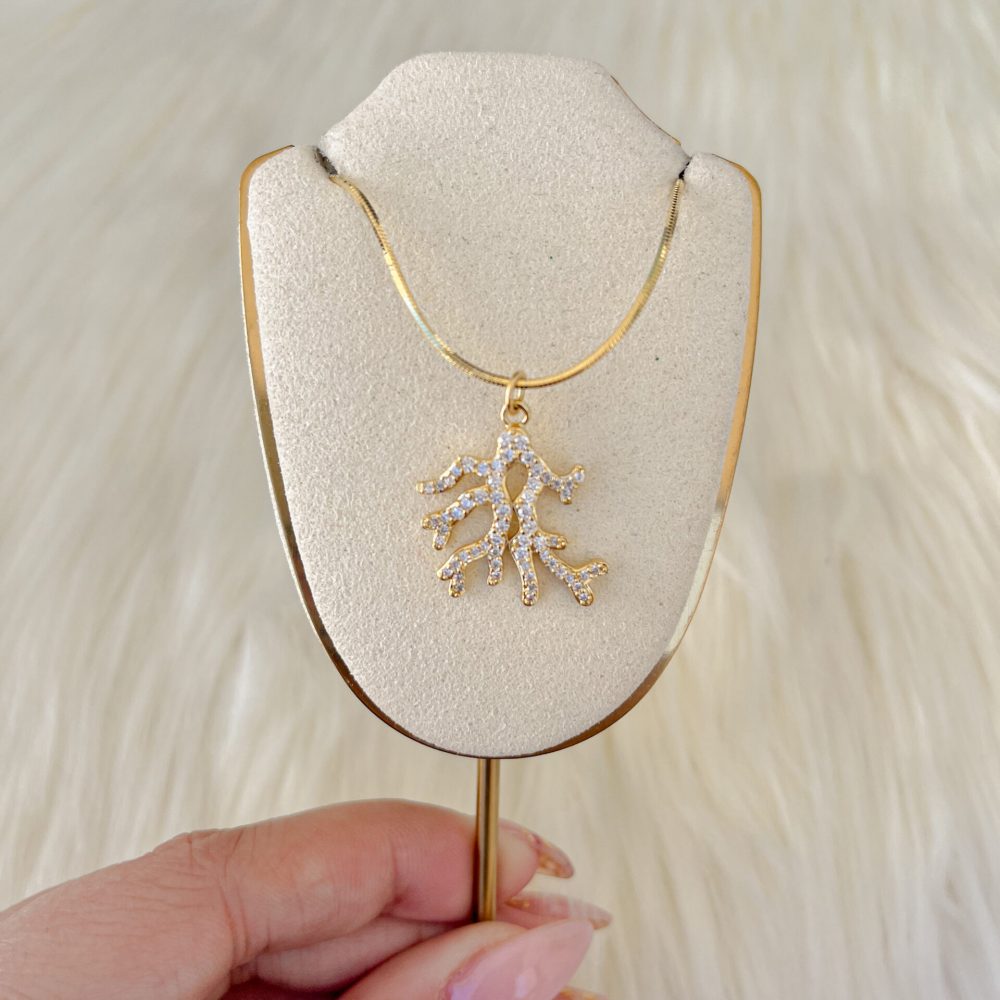 Cadena Coral con cristales